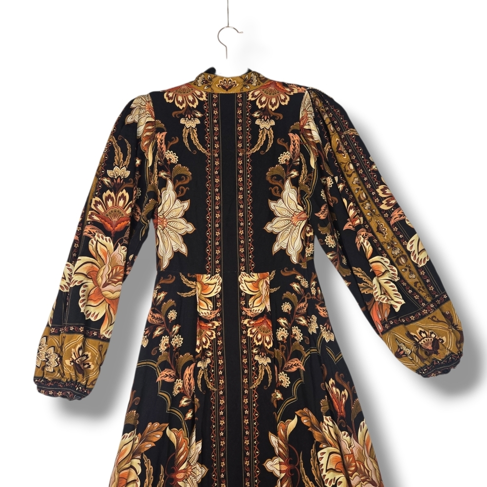 Farm Rio Majestic Garden Maxi Dress Size XXS Puff Sleeve Floral Print - Picture 14 of 16